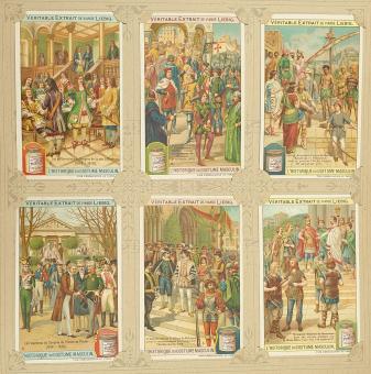 Liebig chromo serie 887 'Geschiedenis van de Mannenkledij' - een reis door modegeschiedenis, nu op buy-chromos.com L' histori