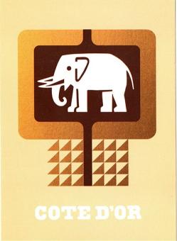 Côte d'Or postcard iconic 1950s logo