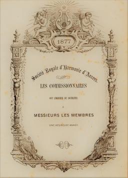 Nieuwjaar kaart 1877 Société Royale d\'Harmonie d\'Anvers