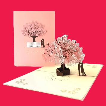 Cherry blossom pop-up greeting card, available at buy-chromos.com